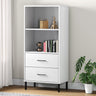 Bookcase With 2 Drawers 60X35X128.5 Cm Solid Wood Oslo
