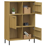 Bookcase With Metal Legs 90X35X128.5 Cm Solid Wood Oslo