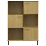 Bookcase With Metal Legs 90X35X128.5 Cm Solid Wood Oslo