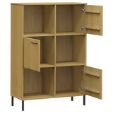 Bookcase With Metal Legs 90X35X128.5 Cm Solid Wood Oslo