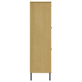 Bookcase With Metal Legs 90X35X128.5 Cm Solid Wood Oslo