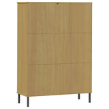 Bookcase With Metal Legs 90X35X128.5 Cm Solid Wood Oslo