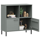 Bookcase With Metal Legs 90X35X90.5 Cm Solid Wood Oslo