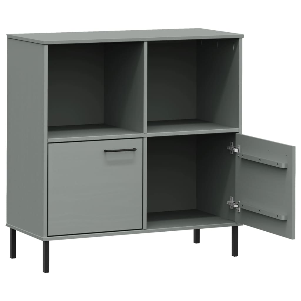 Bookcase With Metal Legs 90X35X90.5 Cm Solid Wood Oslo