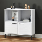 Bookcase With Metal Legs 90X35X90.5 Cm Solid Wood Oslo