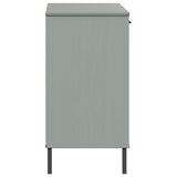 Sideboard With Metal Legs 113X40X77 Cm Solid Wood Oslo