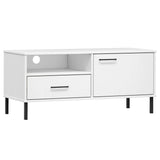 Tv Cabinet With Metal Legs Solid Wood Pine Oslo