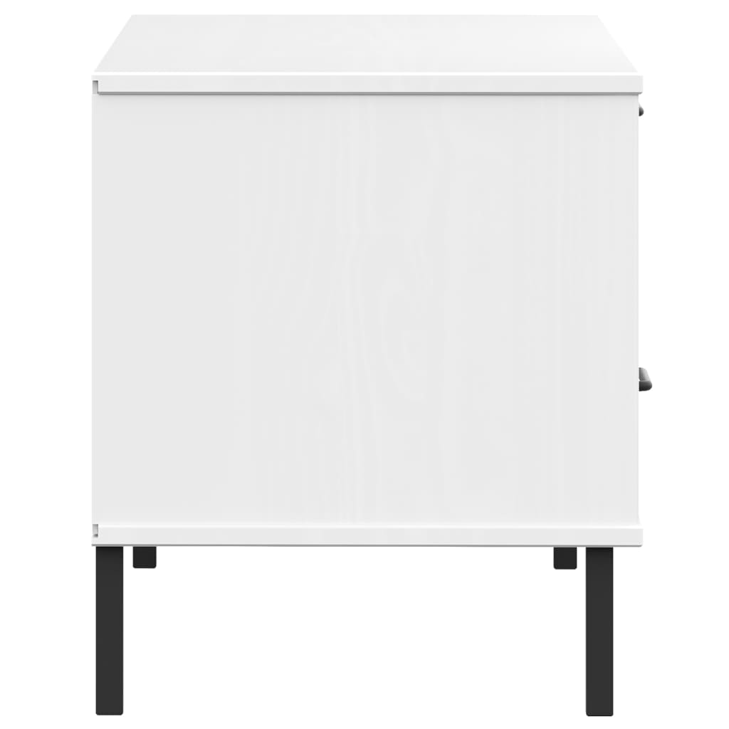 Tv Cabinet With Metal Legs Solid Wood Pine Oslo