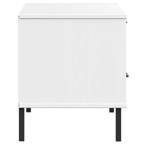 Tv Cabinet With Metal Legs Solid Wood Pine Oslo