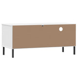 Tv Cabinet With Metal Legs Solid Wood Pine Oslo