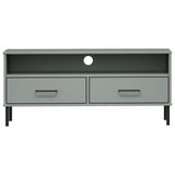 Tv Cabinet With Metal Legs Solid Wood Pine Oslo