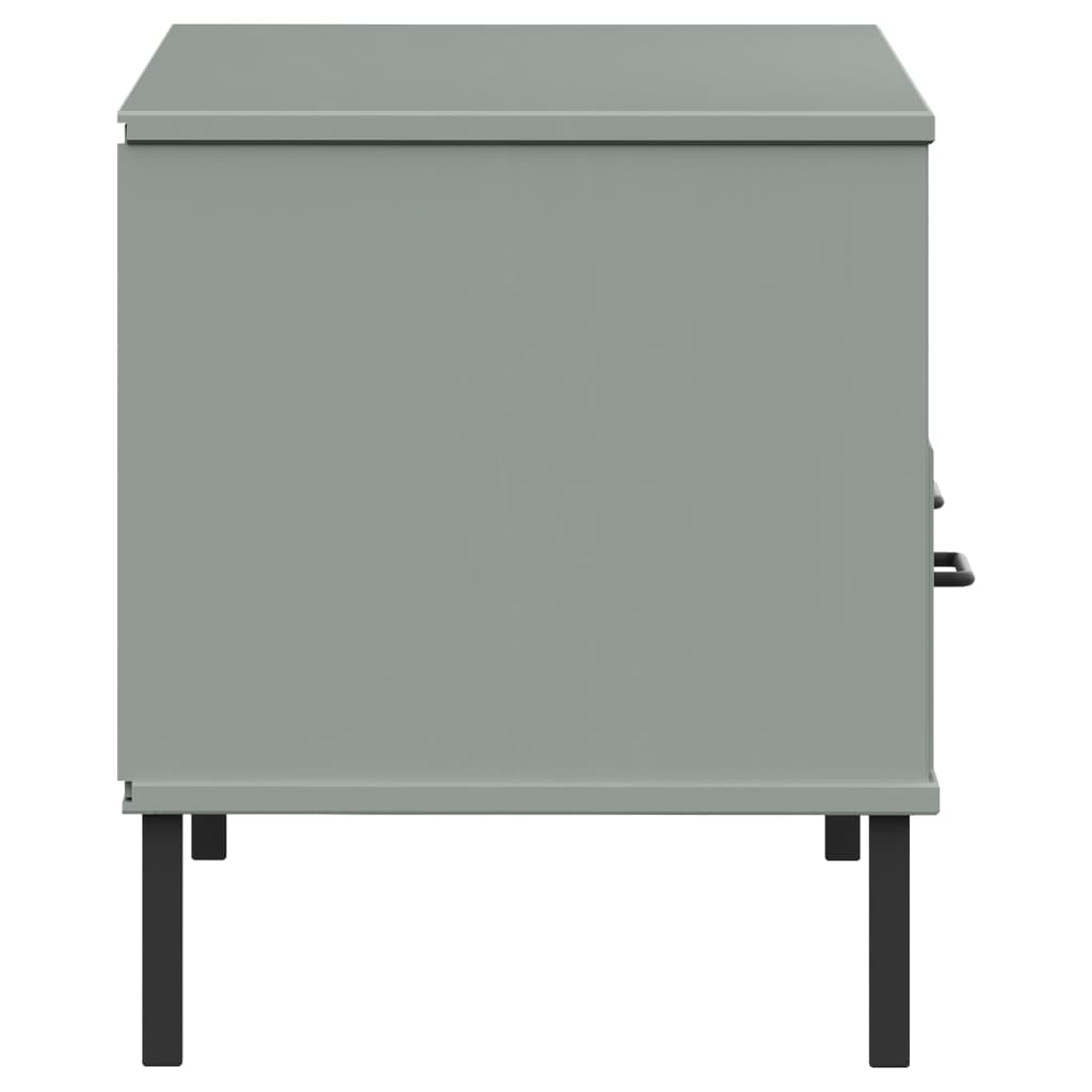 Tv Cabinet With Metal Legs Solid Wood Pine Oslo