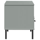Tv Cabinet With Metal Legs Solid Wood Pine Oslo
