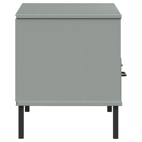 Tv Cabinet With Metal Legs Solid Wood Pine Oslo
