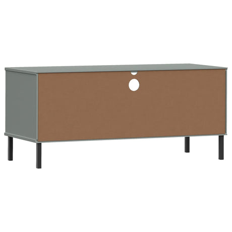 Tv Cabinet With Metal Legs Solid Wood Pine Oslo