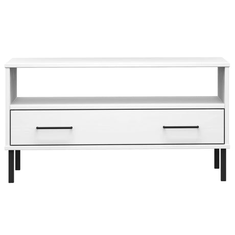 Coffee Table With Metal Legs 85X50X45Cm Solid Wood Oslo