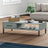 Coffee Table With Metal Legs Solid Wood Pine Oslo