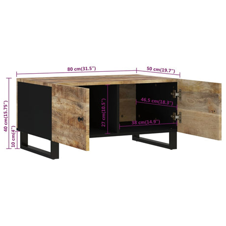 Coffee Table 80X50X40 Cm Solid Wood Mango&Engineered Wood