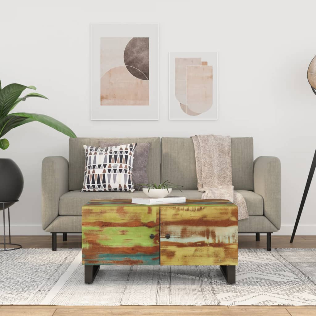 Coffee Table 80X50X40 Cm Solid Wood Mango&Engineered Wood
