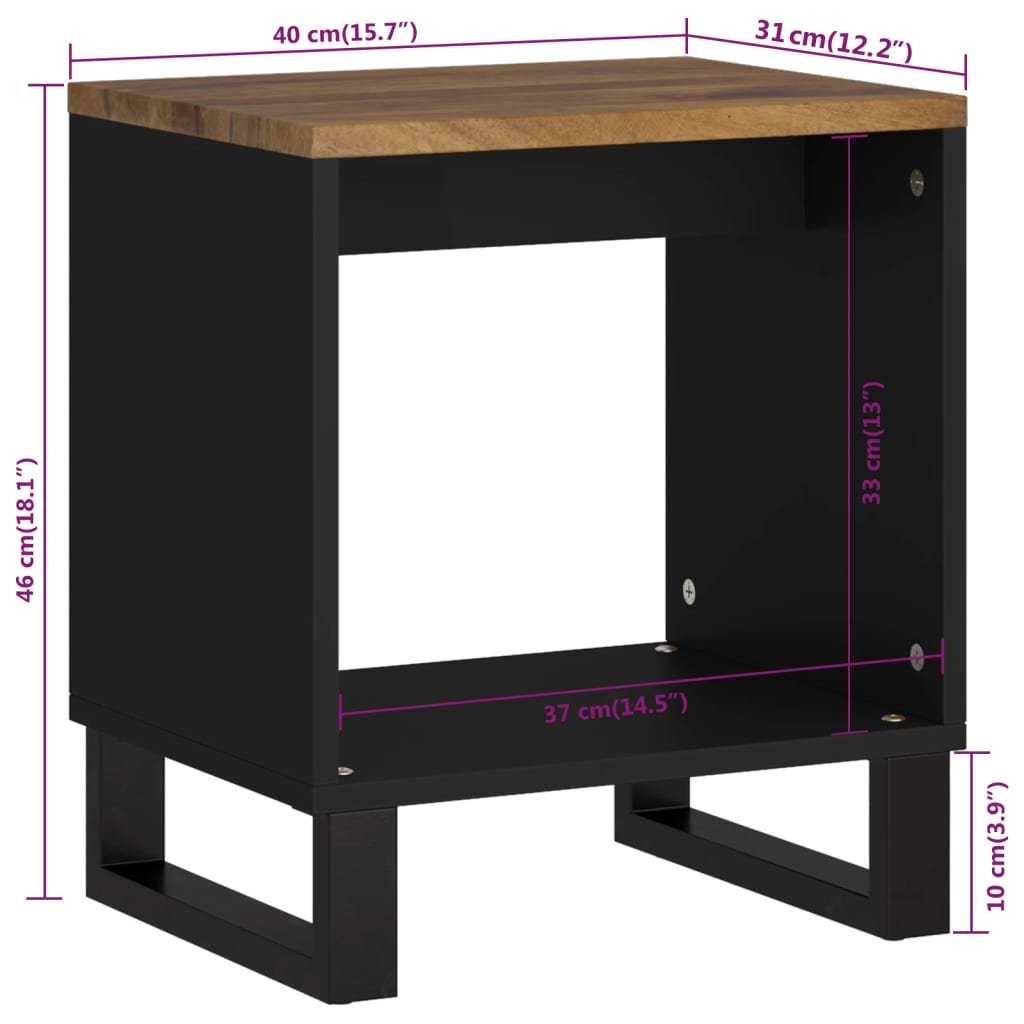 Coffee Table 40X31X46 Cm Solid Wood Mango&Engineered Wood