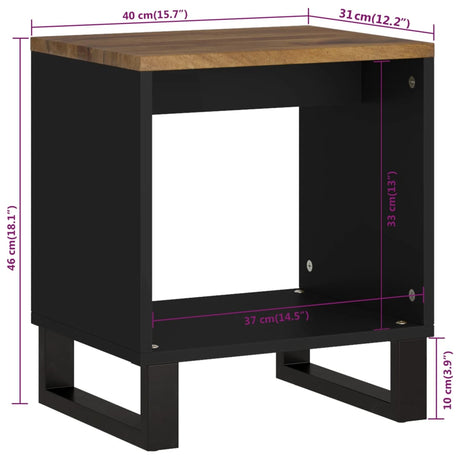 Coffee Table 40X31X46 Cm Solid Wood Mango&Engineered Wood