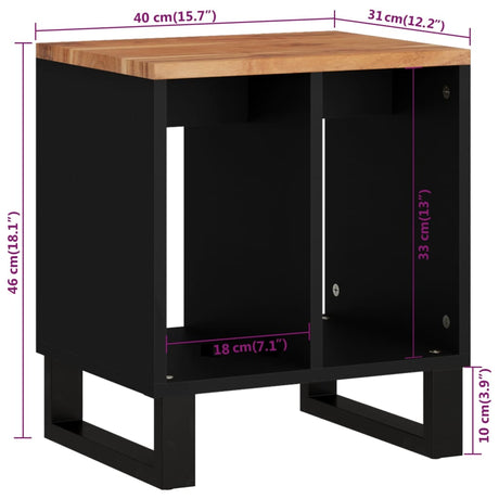 Side Table 40X31X46 Cm Solid Wood Acacia&Engineered Wood
