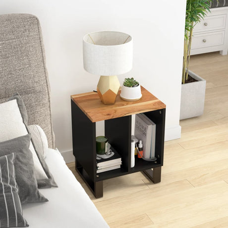 Side Table 40X31X46 Cm Solid Wood Acacia&Engineered Wood
