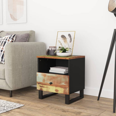 Bedside Cabinet Solid Wood Mango&Engineered Wood