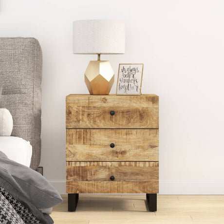 Bedside Cabinet 50X33X62Cm Solid Wood Reclaimed&Engineered Wood