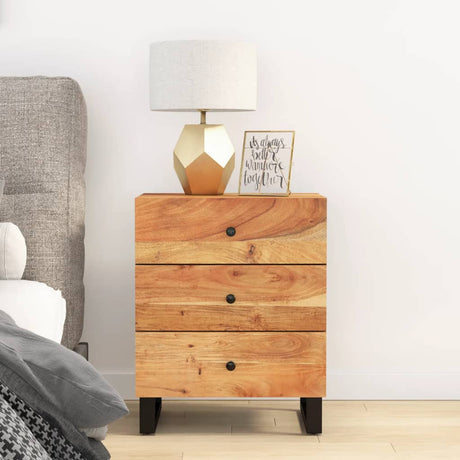 Bedside Cabinet 50X33X62Cm Solid Wood Reclaimed&Engineered Wood