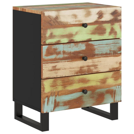 Bedside Cabinet 50X33X62Cm Solid Wood Reclaimed&Engineered Wood