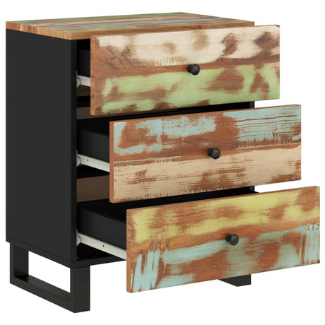 Bedside Cabinet 50X33X62Cm Solid Wood Reclaimed&Engineered Wood