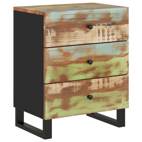 Bedside Cabinet 50X33X62Cm Solid Wood Reclaimed&Engineered Wood