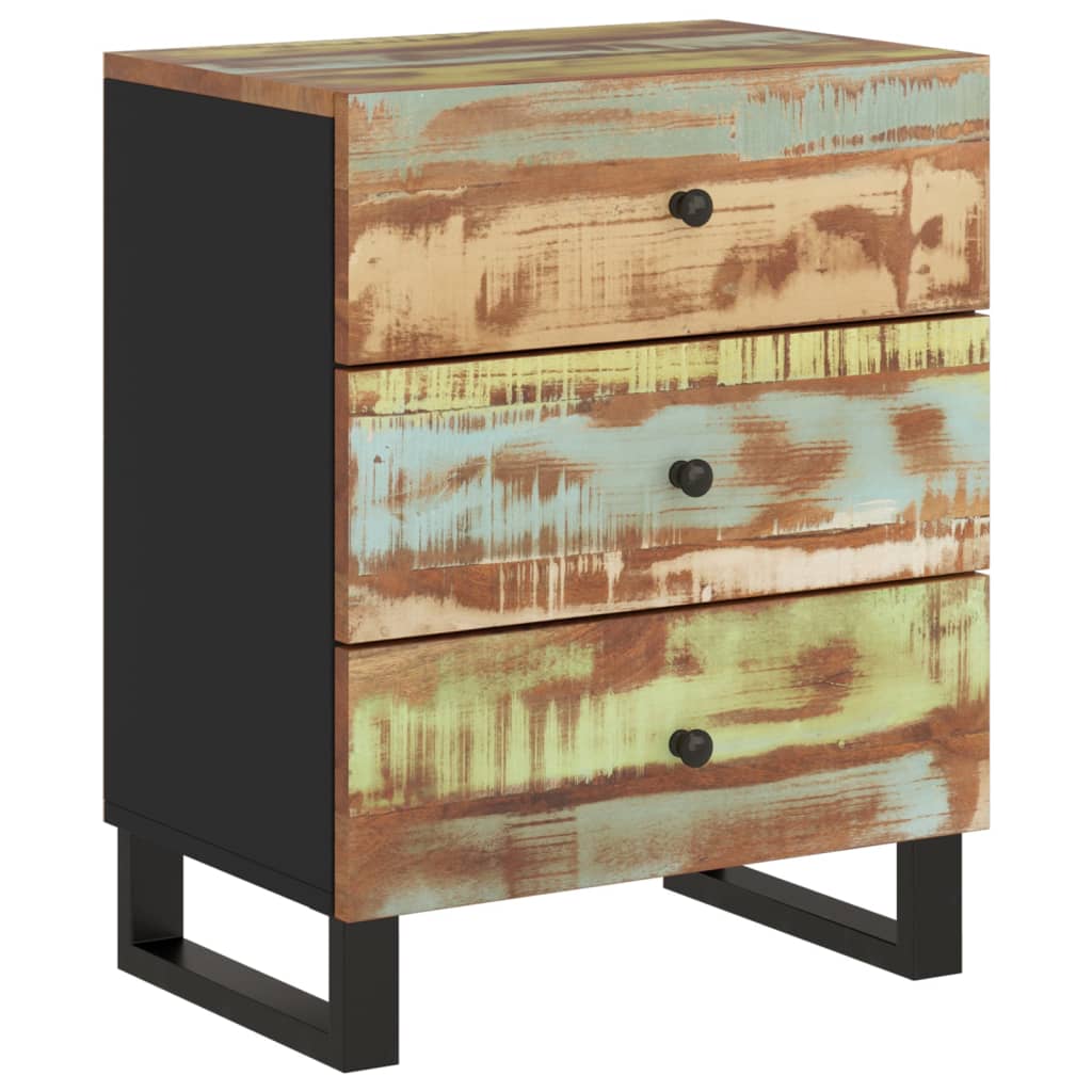 Bedside Cabinet 50X33X62Cm Solid Wood Reclaimed&Engineered Wood