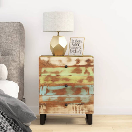 Bedside Cabinet 50X33X62Cm Solid Wood Reclaimed&Engineered Wood