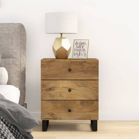 Bedside Cabinet 50X33X62Cm Solid Wood Reclaimed&Engineered Wood