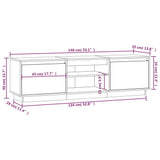Tv Cabinet 140X35X40 Cm Solid Wood Pine