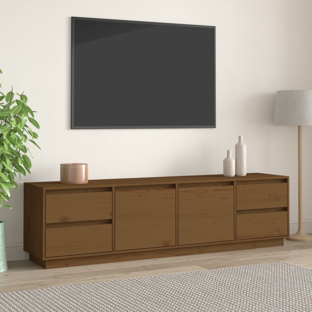 Tv Cabinet 176X37X47.5 Cm Solid Wood Pine