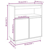Sideboard 70X34X80 Cm Solid Wood Pine