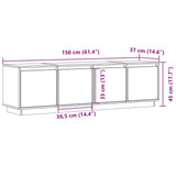 Tv Cabinet 156X37X45 Cm Solid Wood Pine