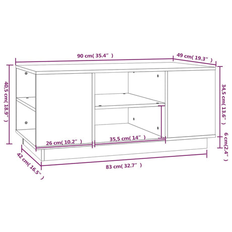 Coffee Table 90X49X40.5 Cm Solid Wood Pine