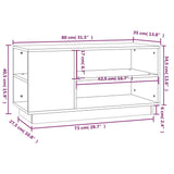 Tv Cabinet 80X35X40.5 Cm Solid Wood Pine