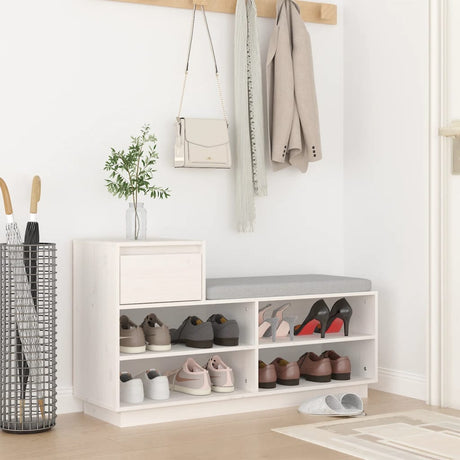 Shoe Cabinet 110X34X61 Cm Solid Wood Pine