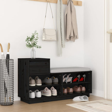 Shoe Cabinet 110X34X61 Cm Solid Wood Pine