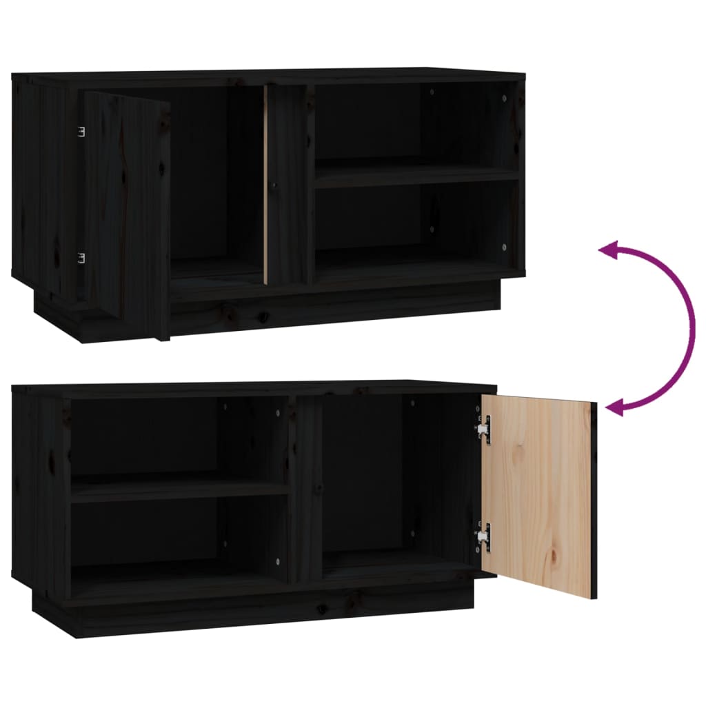 Tv Cabinet 80X35X40.5 Cm Solid Wood Pine