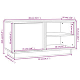 Tv Cabinet 80X35X40.5 Cm Solid Wood Pine