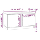 Tv Cabinet 80X35X40.5 Cm Solid Wood Pine