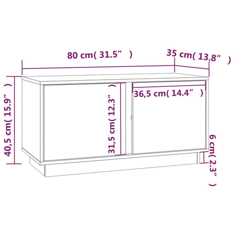 Tv Cabinet 80X35X40.5 Cm Solid Wood Pine