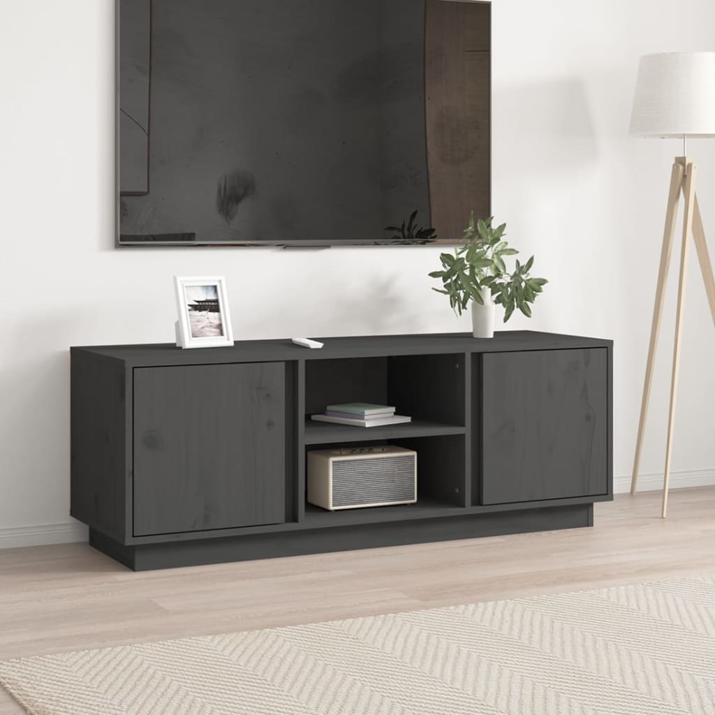 Tv Cabinet 110X35X40.5 Cm Solid Wood Pine