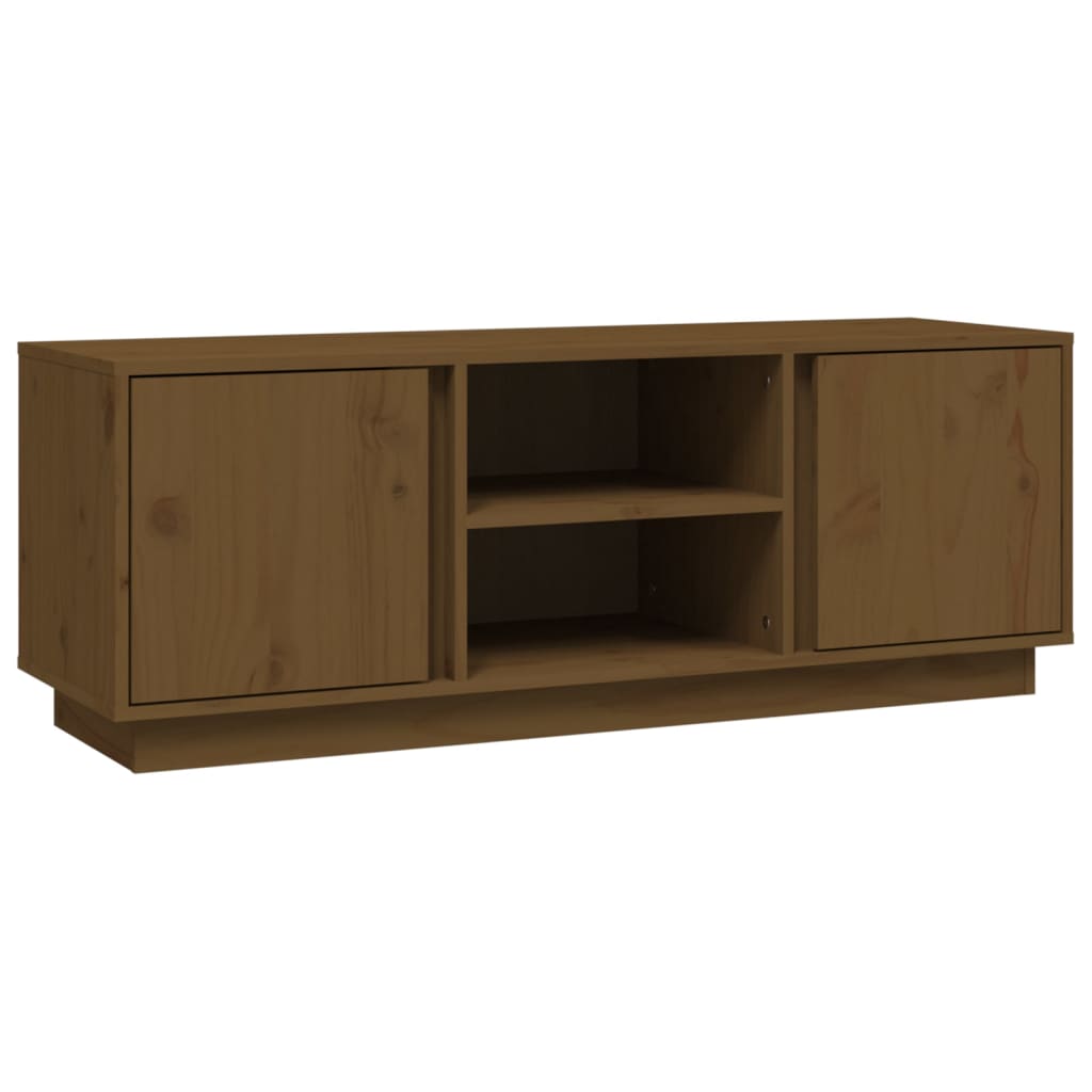 Tv Cabinet 110X35X40.5 Cm Solid Wood Pine
